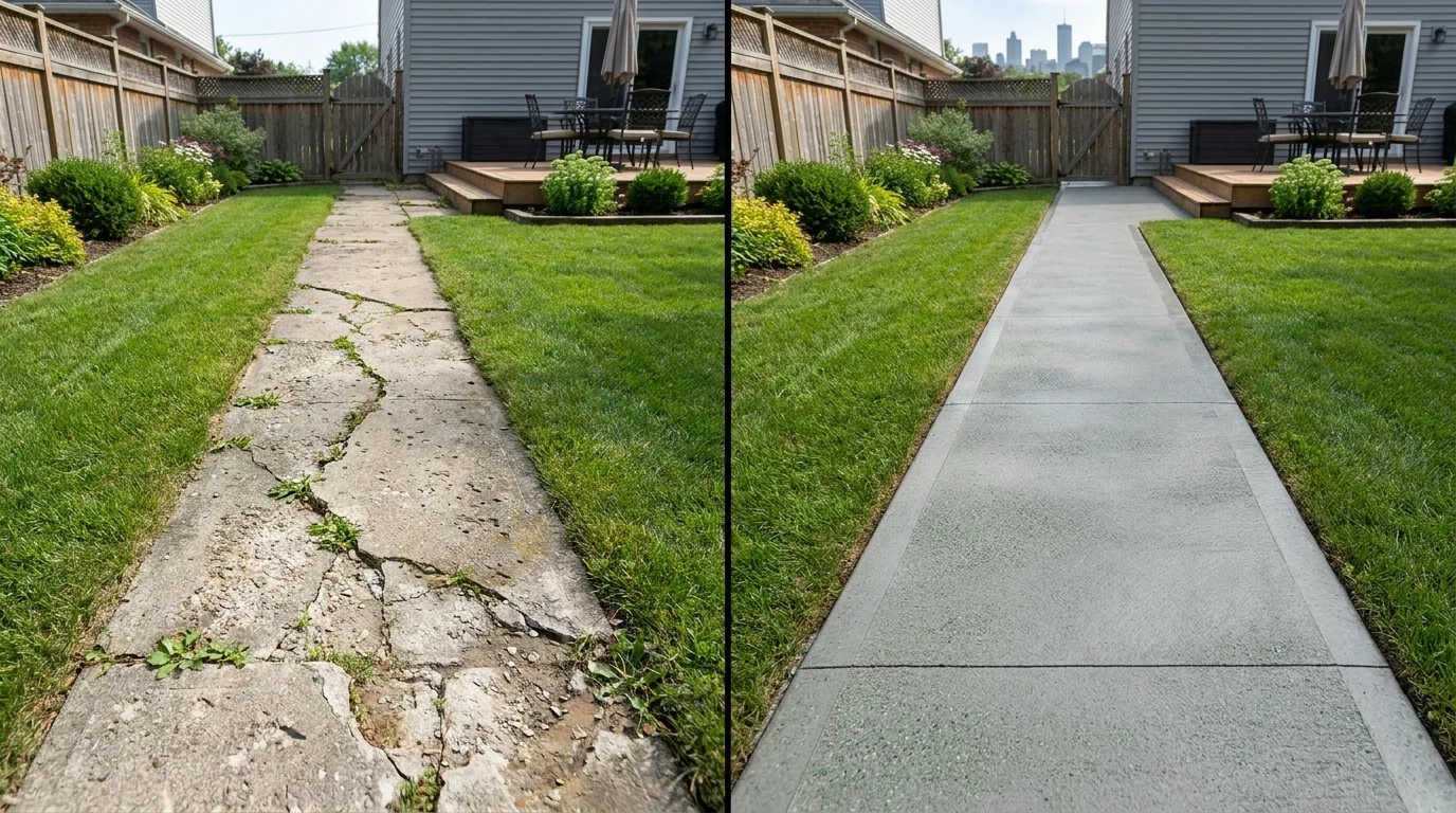 Concrete Garden Path Auckland before and after transformation 2