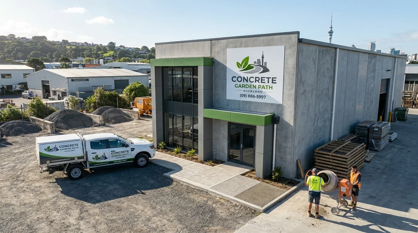 Concrete Garden Path Auckland business exterior 1