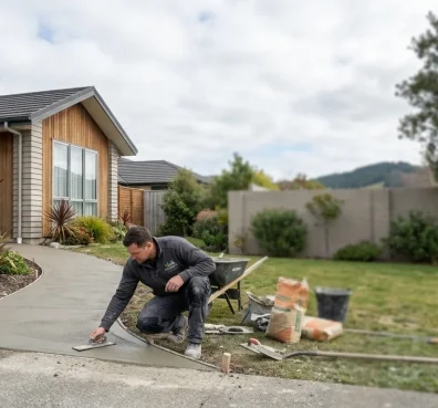 Concrete Garden Path Auckland residential garden path 1