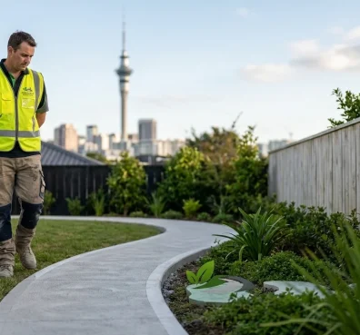 Concrete Garden Path Auckland residential garden path 4